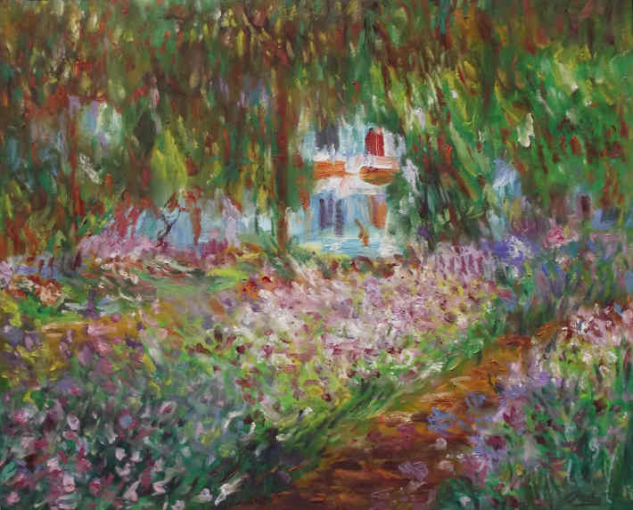 Le Jardin A Giverny After Monet, 24inx30in Oil on canvas